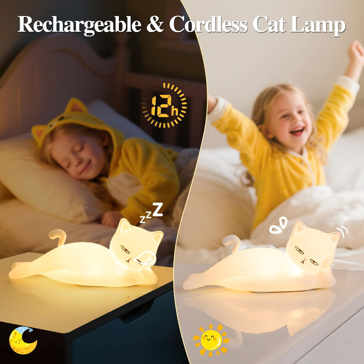 Cat night light tap control